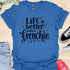 Life is better with a frenchie - V1 - Elegant Swish T-Shirt